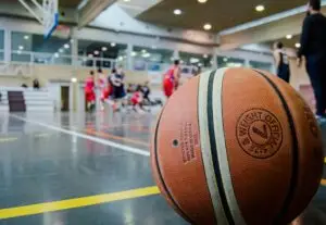 Basketball on a court